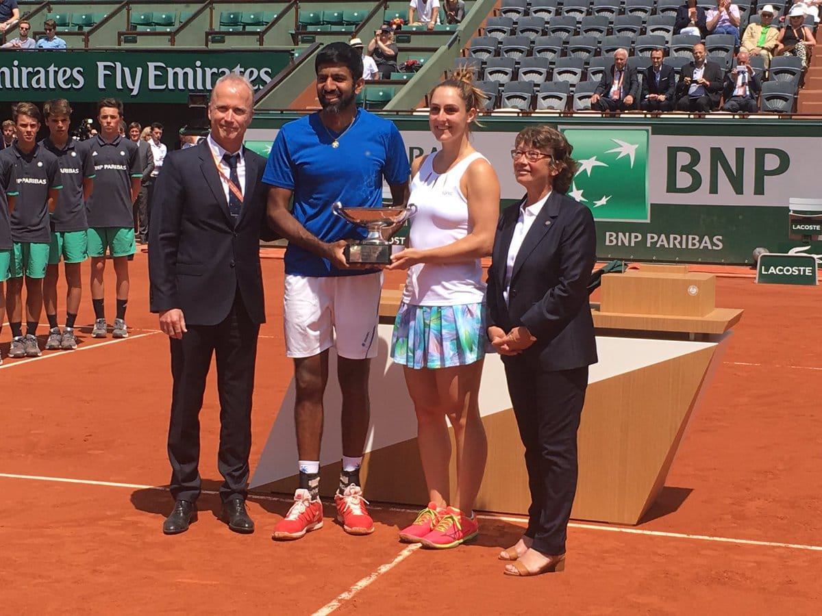rohan bopanna won french open mixed doubles title 