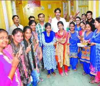 Vaishnavi in high school and garima district topper in intermediate
