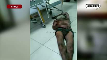 Patients lying on the floor in Kanpur hospital