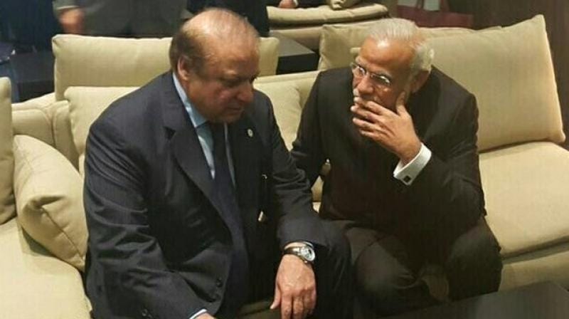 Narendra Modi greets Nawaz Sharif in Astana, enquires about his health