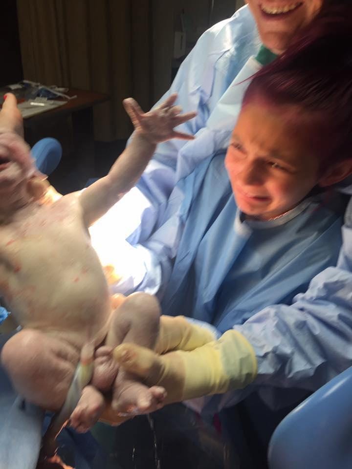 12-year-old girl helped deliver her baby brother