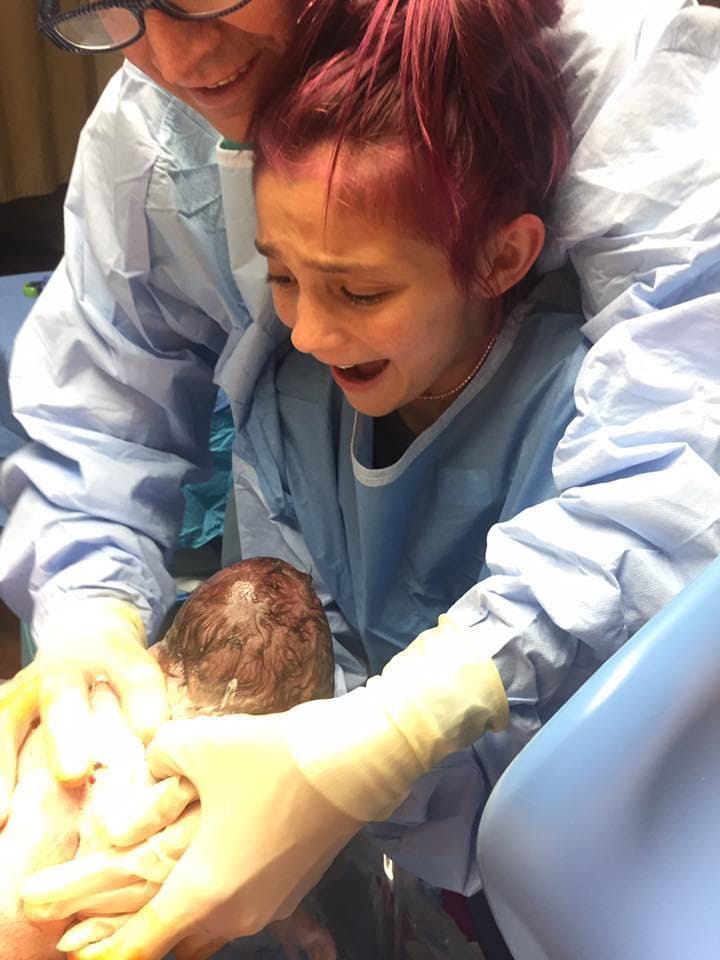 12-year-old girl helped deliver her baby brother