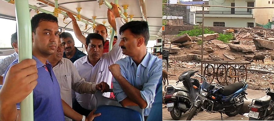 district collector kota travel with city bus for inspection 
