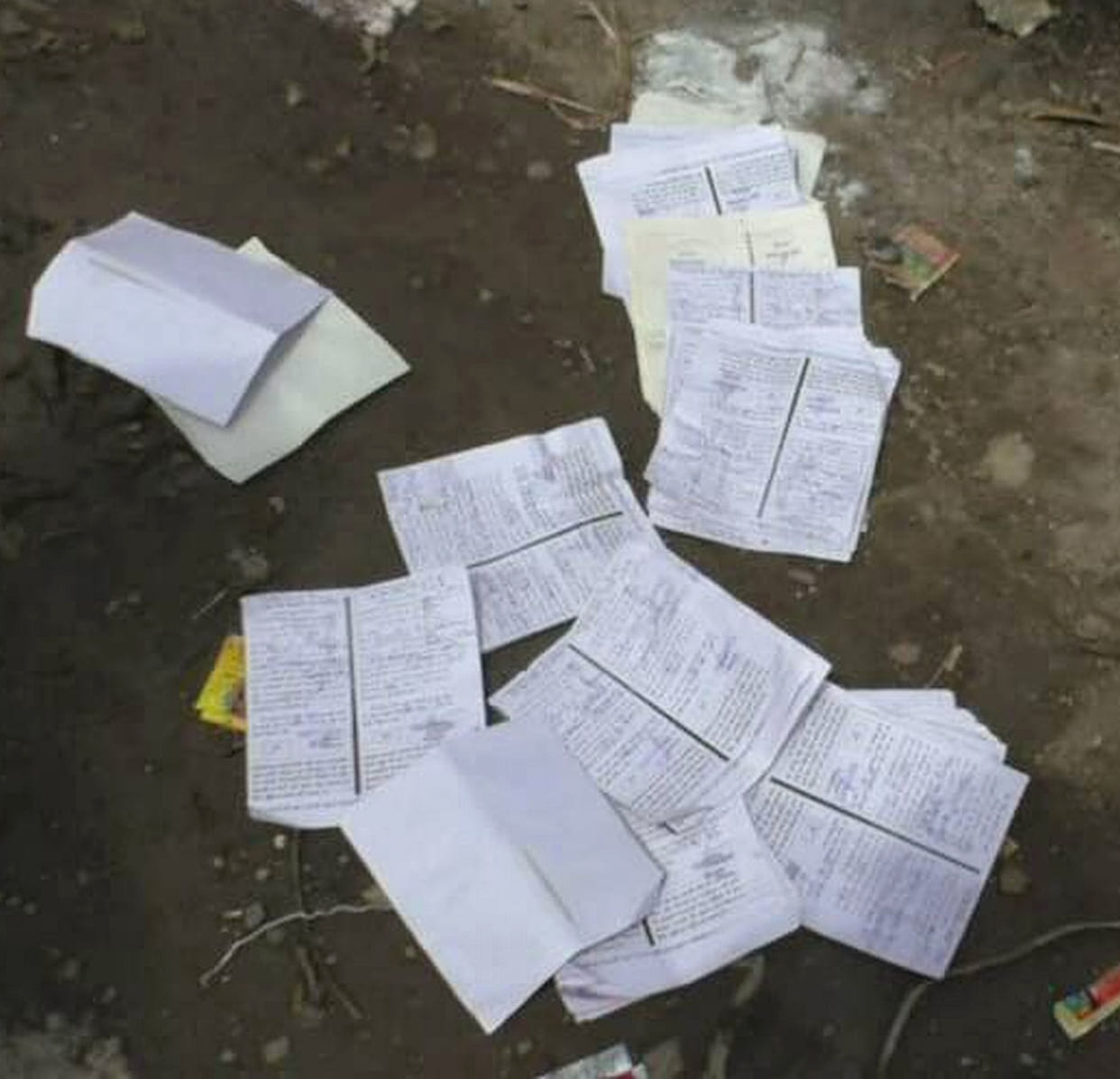 Documents of cooperatives found lying in the litter.