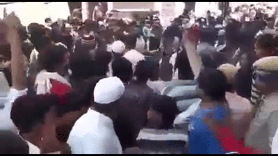 right wing protest in deedwana after a video viral at social media