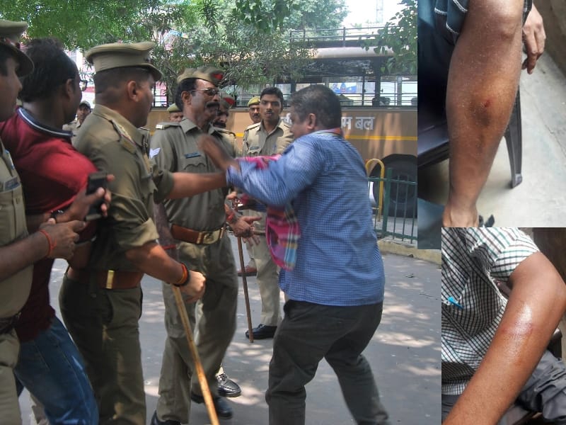  Police lathicharge at students in Lucknow.