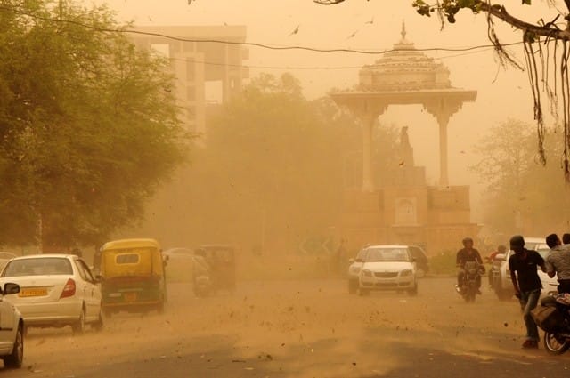 dust storm kept temperature low in jaipur and other part of states 