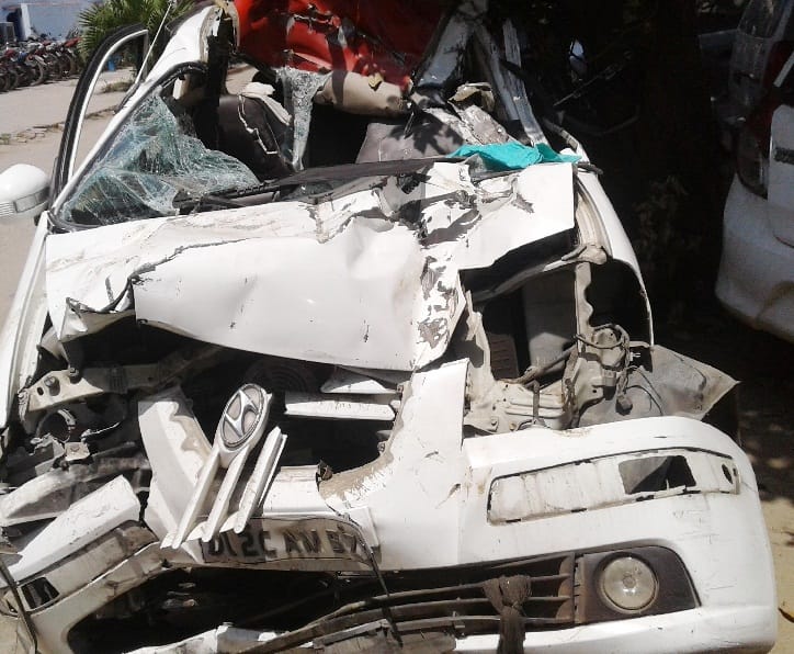 car and truck strike, two casuality  