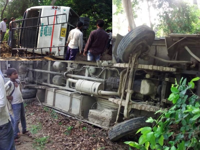  many injured in a bus accident in faizabad.