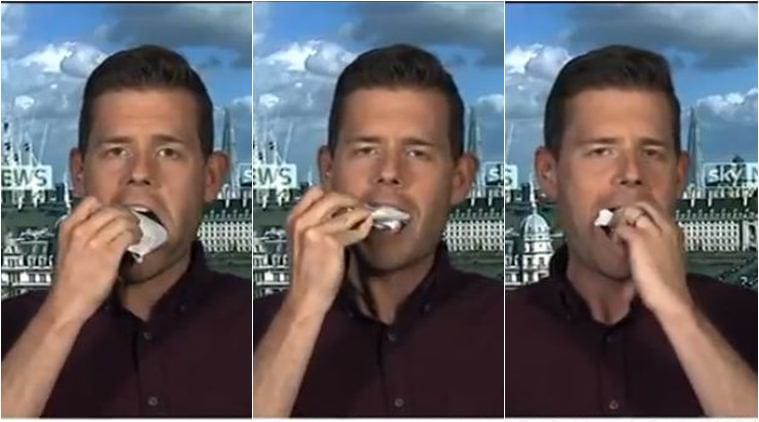 Author eats his book on live TV after wrong prediction about UK Elections