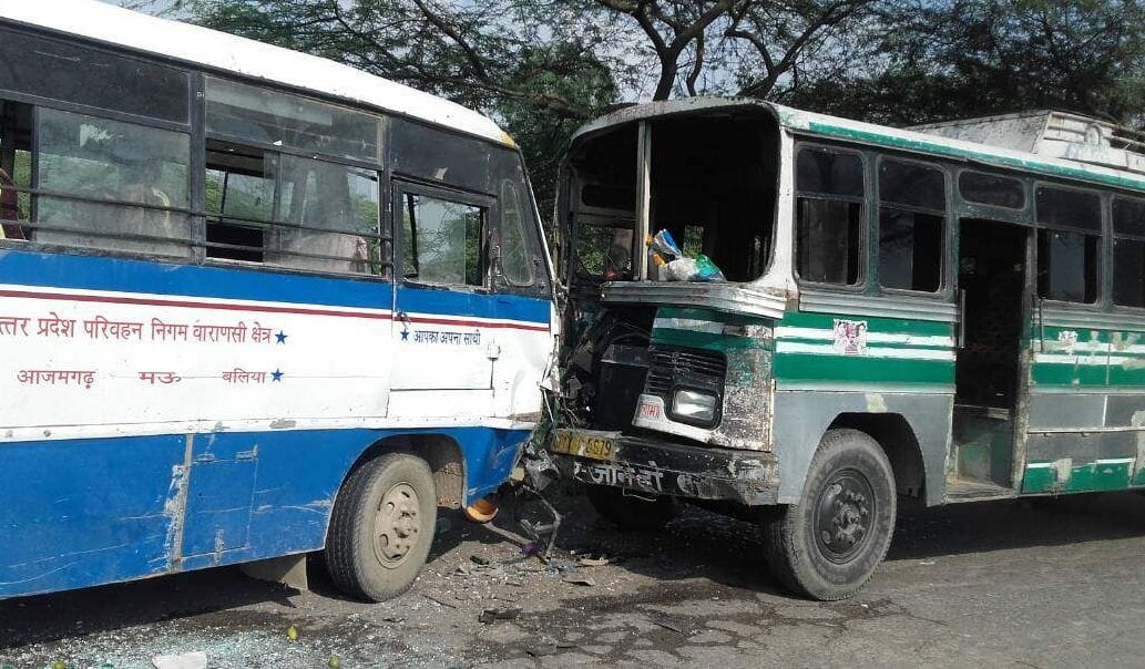 Driver, passenger injured in collision of two buses
