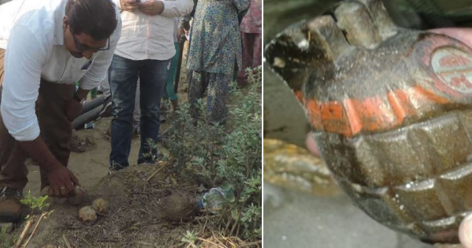 three alive hand grenade bomb foundb
