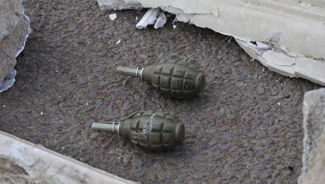 three alive hand grenade bomb foundb