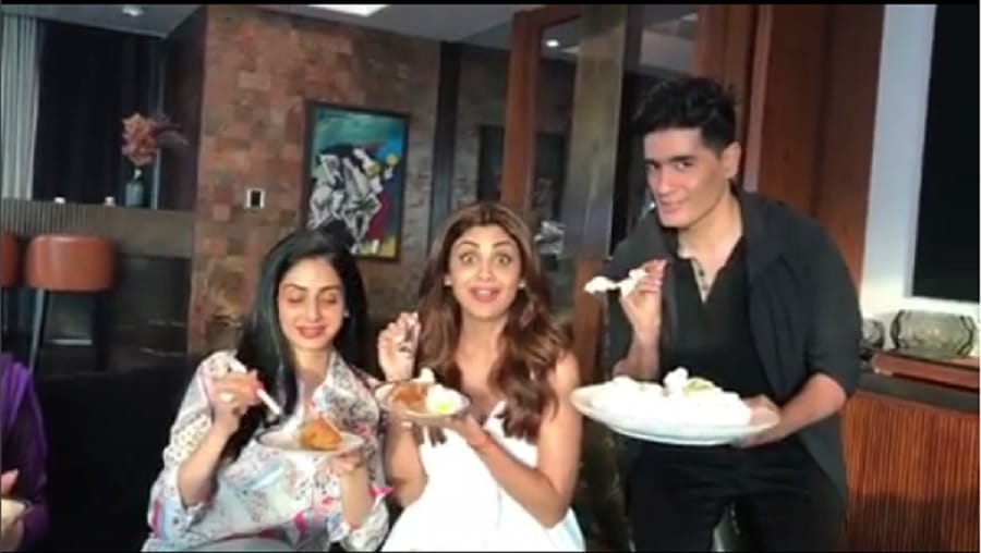 shilpa shetty and sridevi at karan johar house for sunday binge 