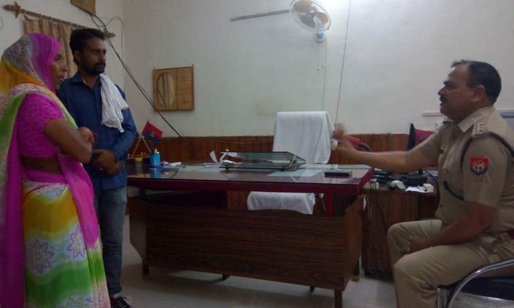family reached in police superintendent office in mainpuri for secuirty 