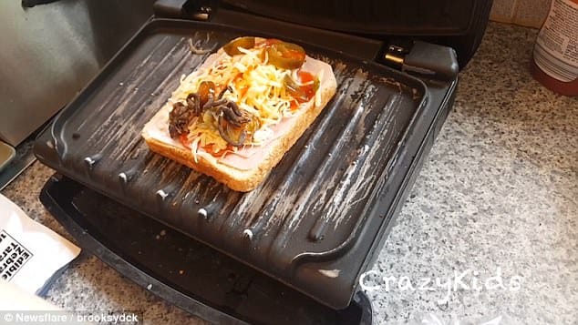 girlfriend hides a spider in boyfriend sandwich