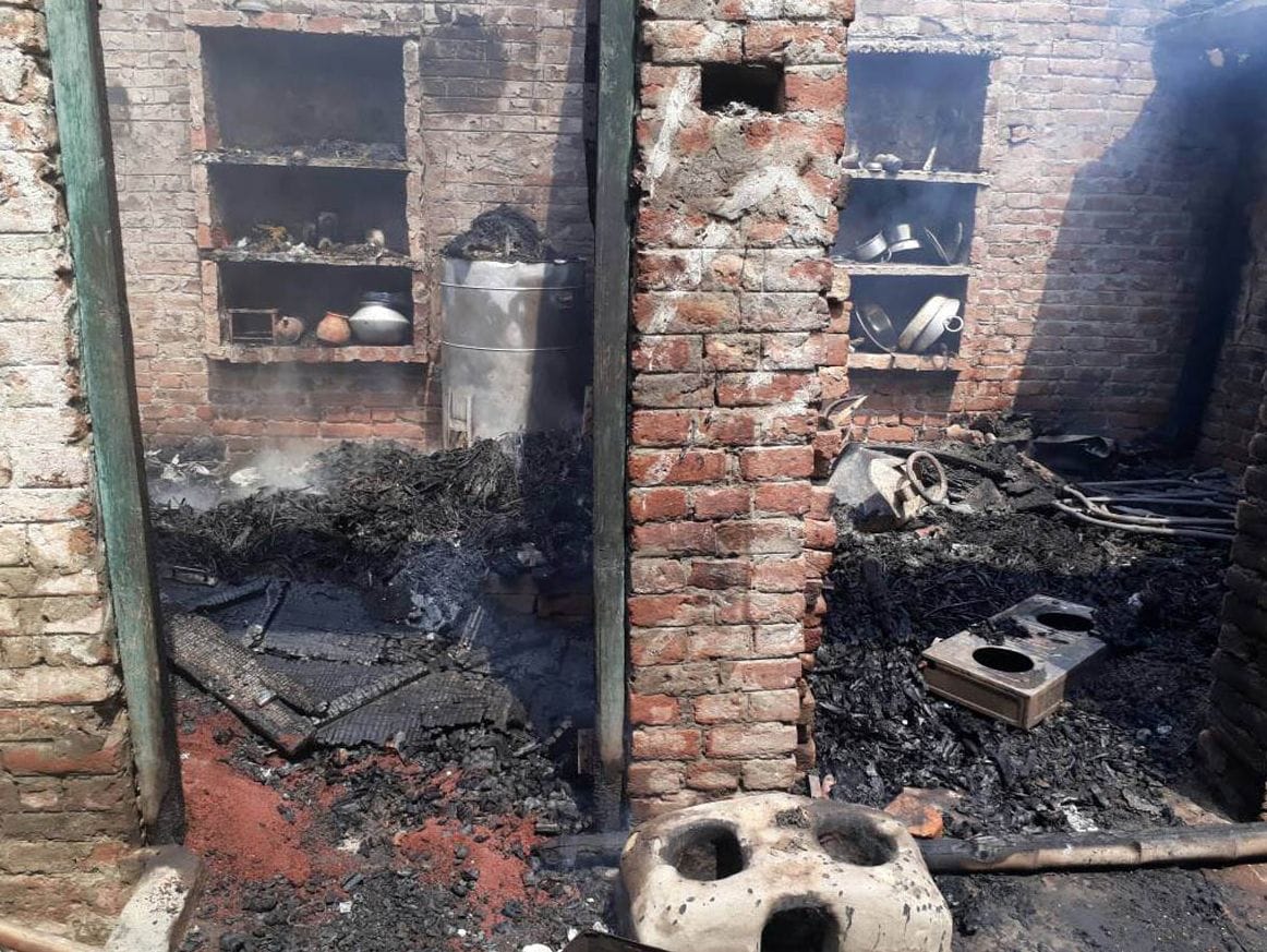 blast in cylinder  after fire