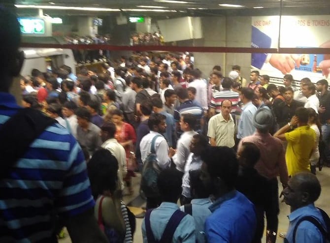 Delhi Metro: Thousands stranded after an eagle hits overhead wiring on Blue Line Metro
