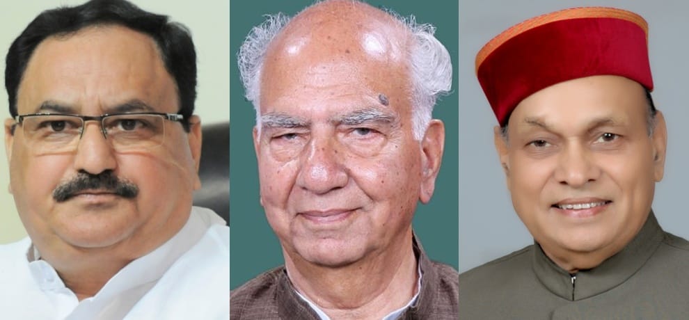 prem kumar dhumal jp nadda and shanta kumar star for elction campaign in himachal