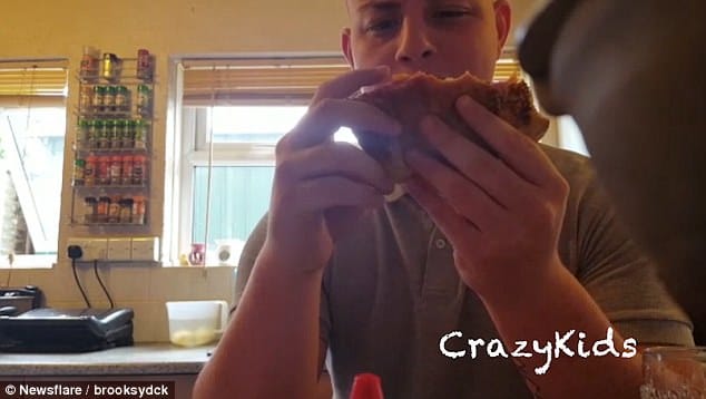 girlfriend hides a spider in boyfriend sandwich