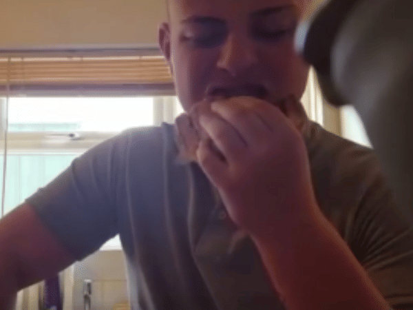 girlfriend hides a spider in boyfriend sandwich