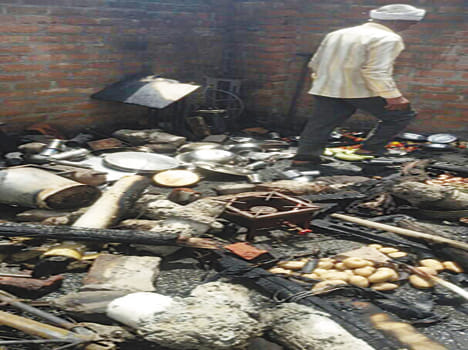 Leakage cylinder fire