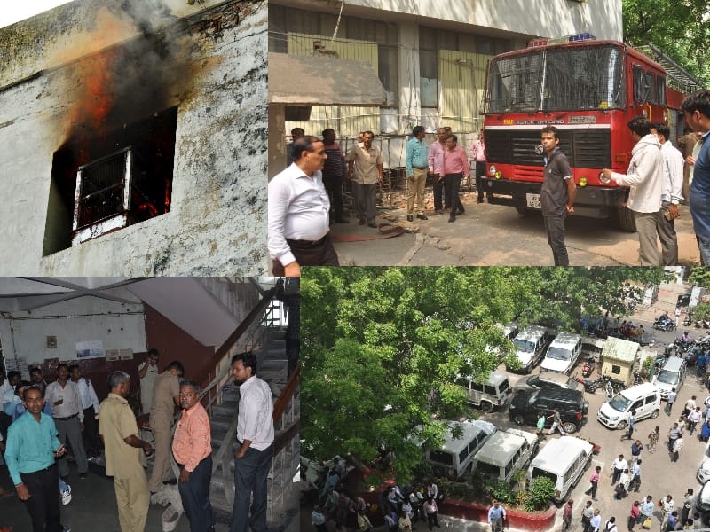 fire in income tax office fifth floor in Lucknow.