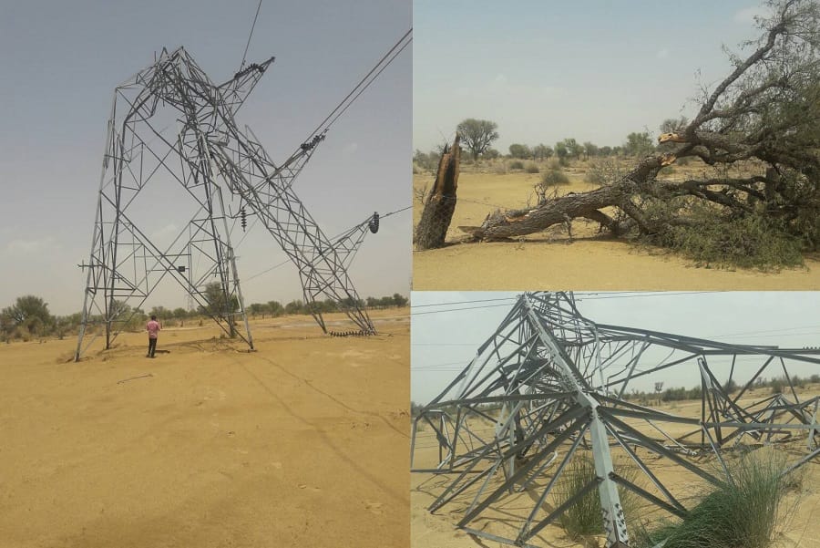 thunderstorm and hailstorm badly damaged the crops in western part of rajasthan 