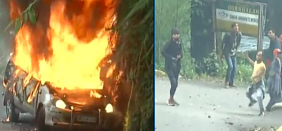 Trinamool Congress office burnt in Darjeeling hill area