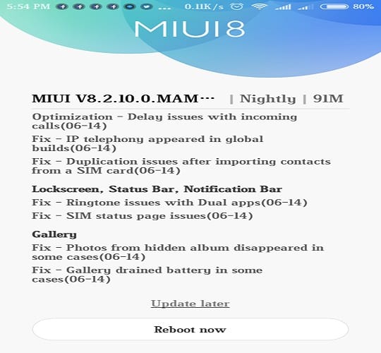 RedMi Update
