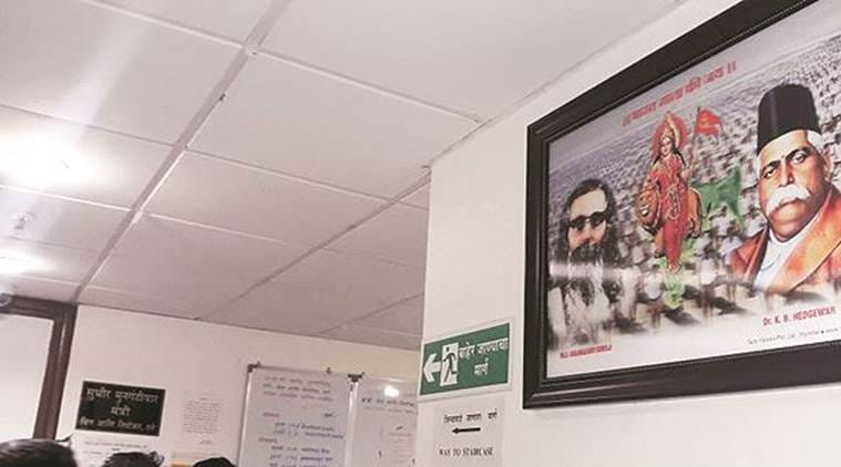 Photos of RSS icons find place in Mumbai secretariat