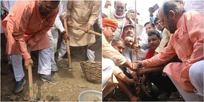 Varanasi To save the river Aasi, the town development minister has started the shovel, see photos