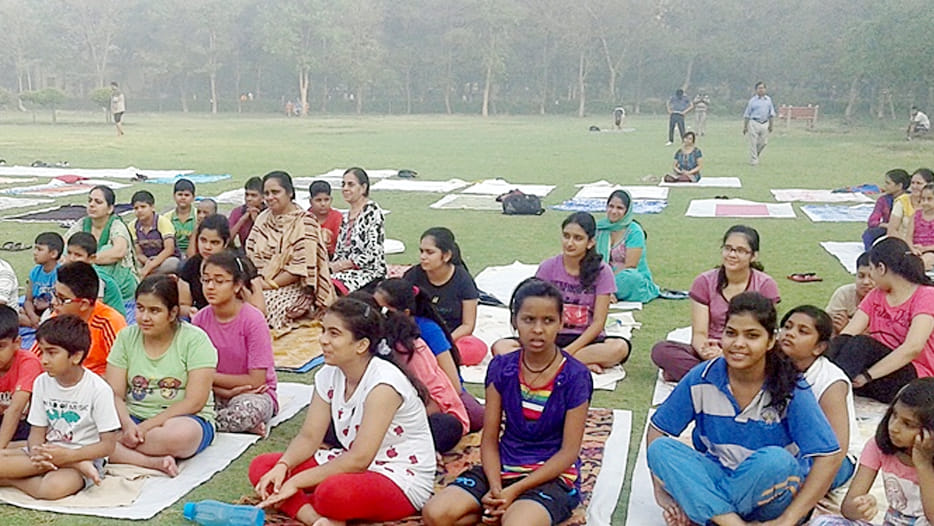 free park for yoga camp