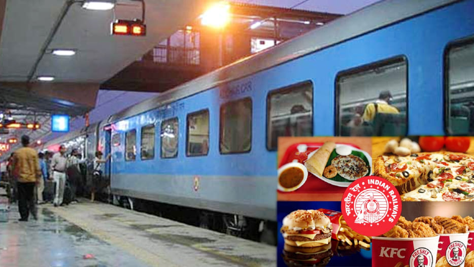 pizza and burger will be available in train
