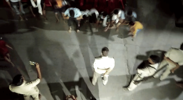 mathura police ordered for sit ups for youth raising double meaning slogans