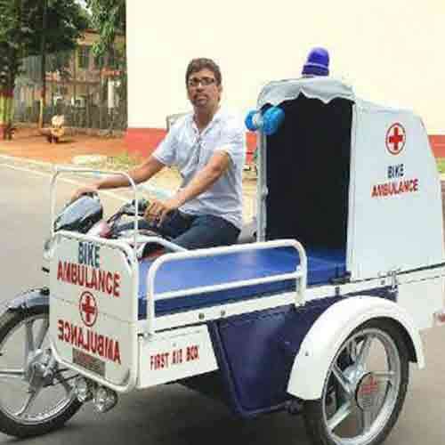 a man from hyderabad made bike ambulance for poors