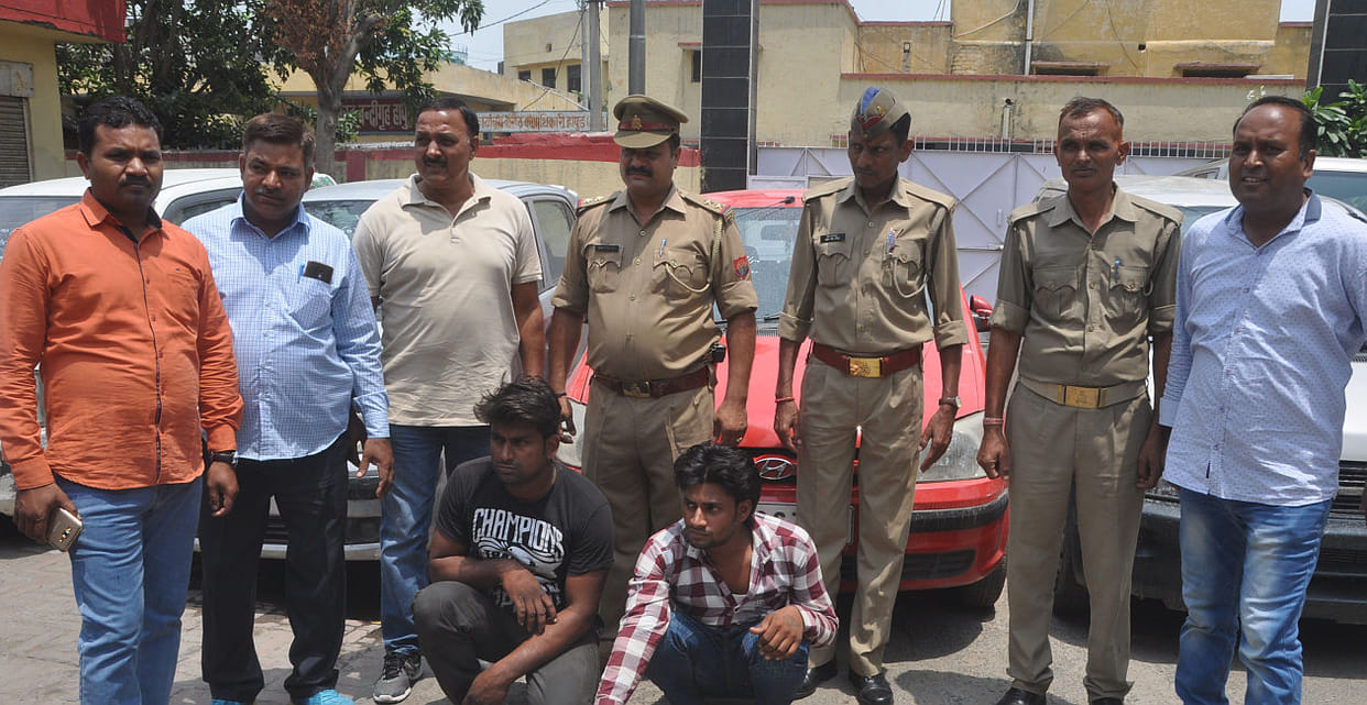 Police arrested two car thieves.