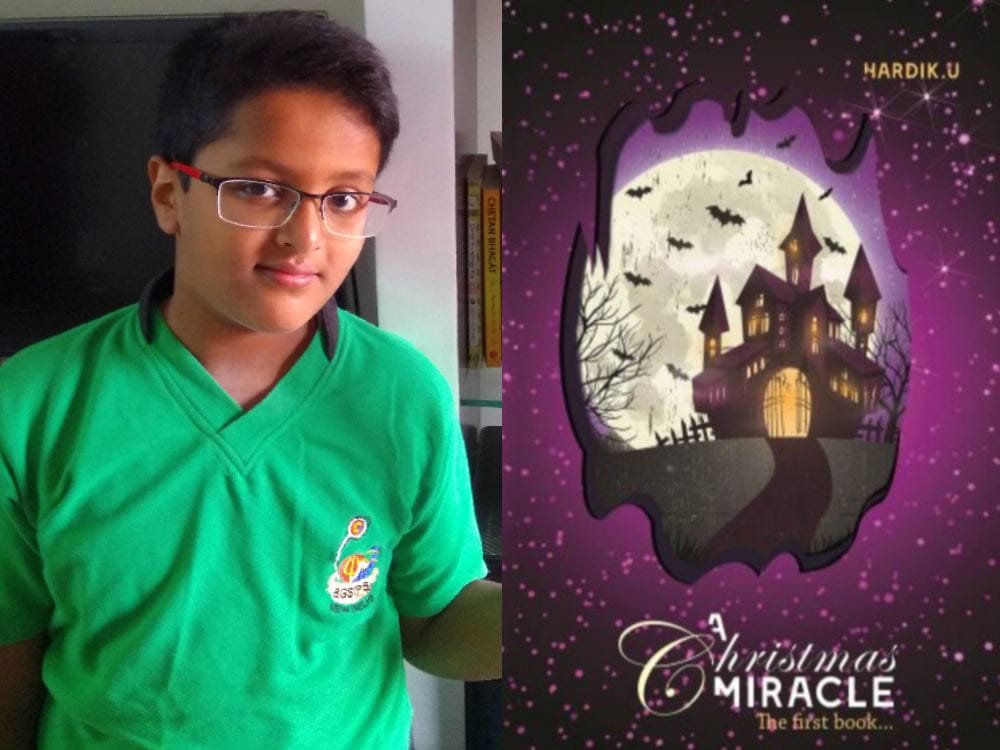 ten years old Hardik wrote A Christmas Miracle novel in english 