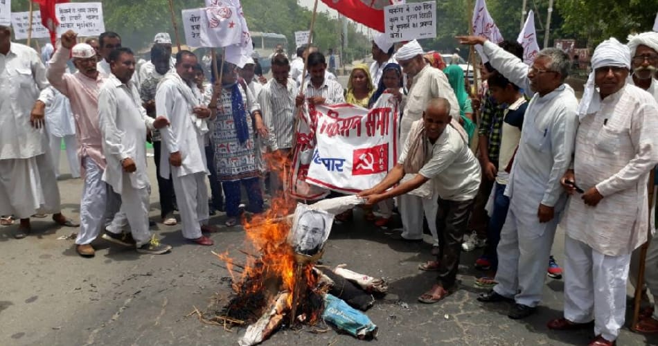 haryana farmers protest in favour of madhya pradesh mandsaur farmers