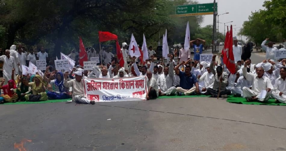 Farmer protest on highway
