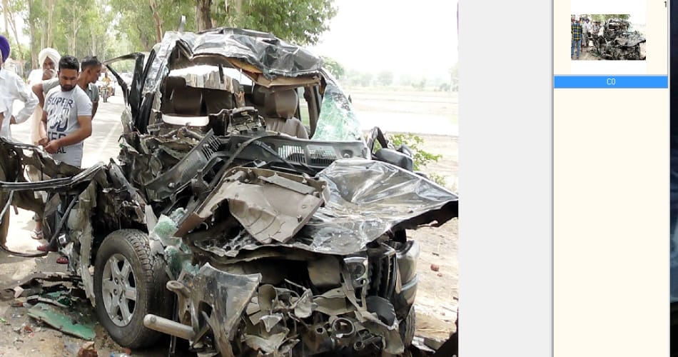 Car collide with truck in jalandhar, 4 death 