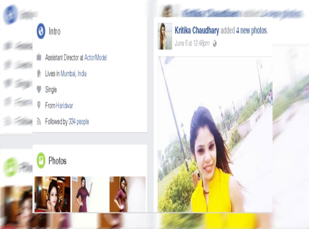 bollywood Actress Kratika secret of facebook open After Her death