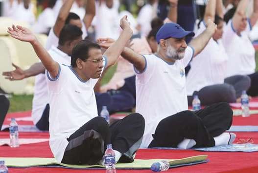 Sri Lanka President Maithripala Sirisena attends India organised Yoga Day