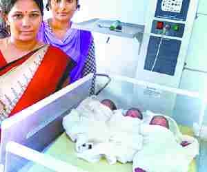 Women gave birth to Triplets