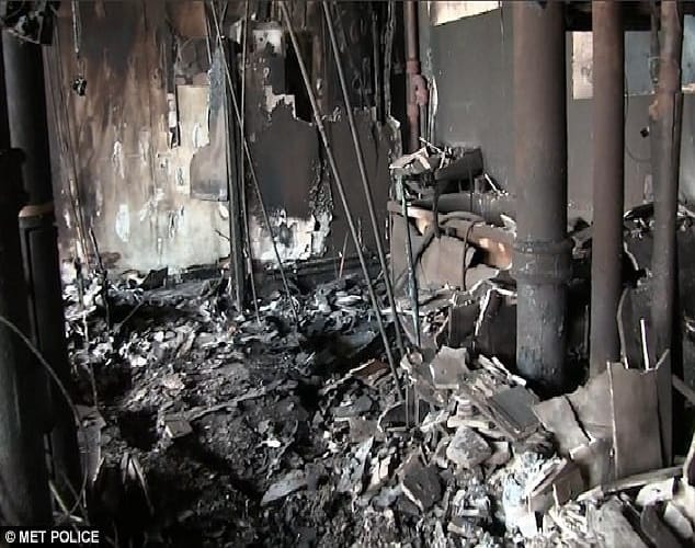 Photos of london Grenfell Tower after fire