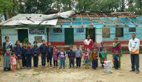 Primary school building damaged