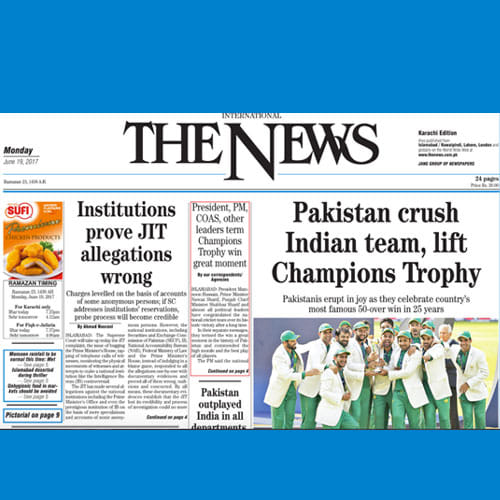 how pakistani-newspapers-covered-the-epic-win-against-india in champions trophy 2017