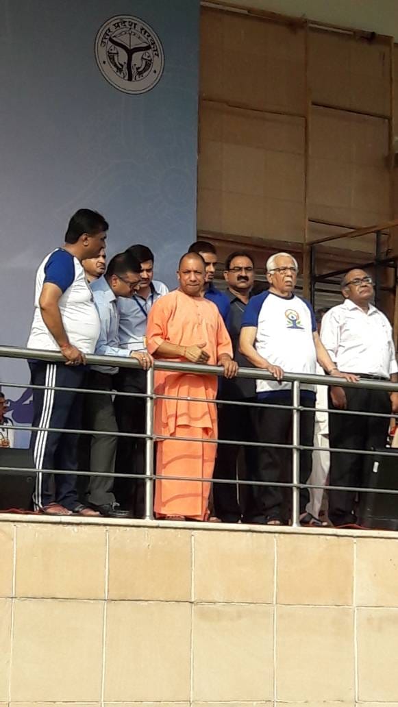 rehearsal for international yoga day in lucknow