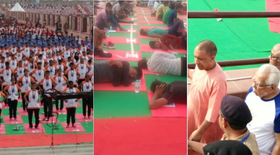 rehearsal for international yoga day in lucknow