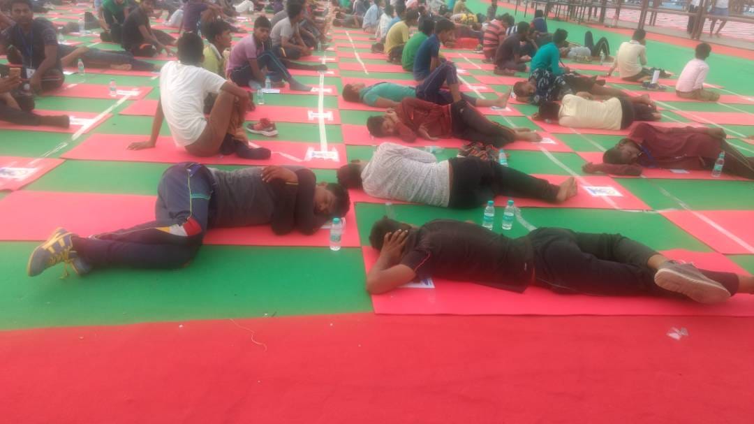 rehearsal for international yoga day in lucknow